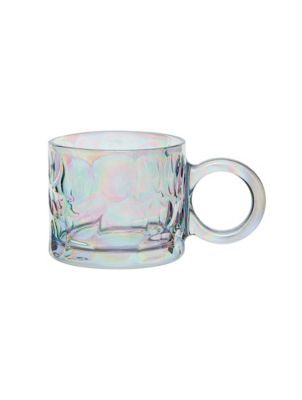 Iridescent Dimple Glass Tea Mug Home at ASDA