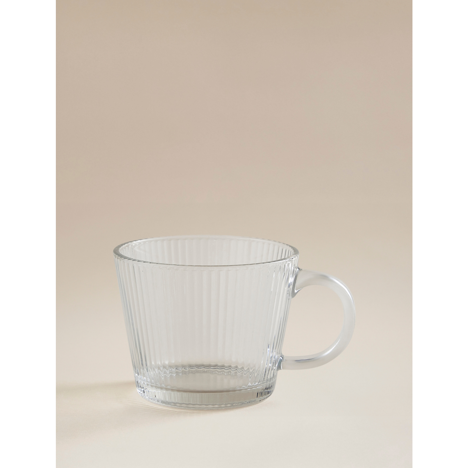 George Clear Ribbed Glass Cappuccino Mug