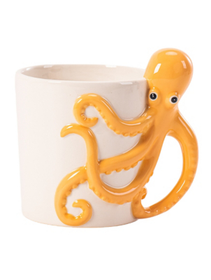 White & Yellow 3D OctopusShaped Mug Home at ASDA