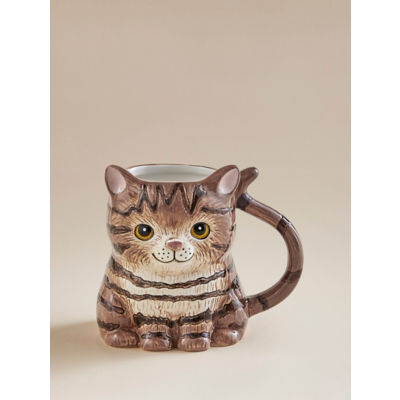 George Brown Cat-Shaped Mug - Brown