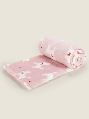 Pink Poodle Fleece Blanket Home at ASDA