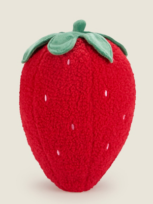 Red StrawberryShaped Cushion Home at ASDA