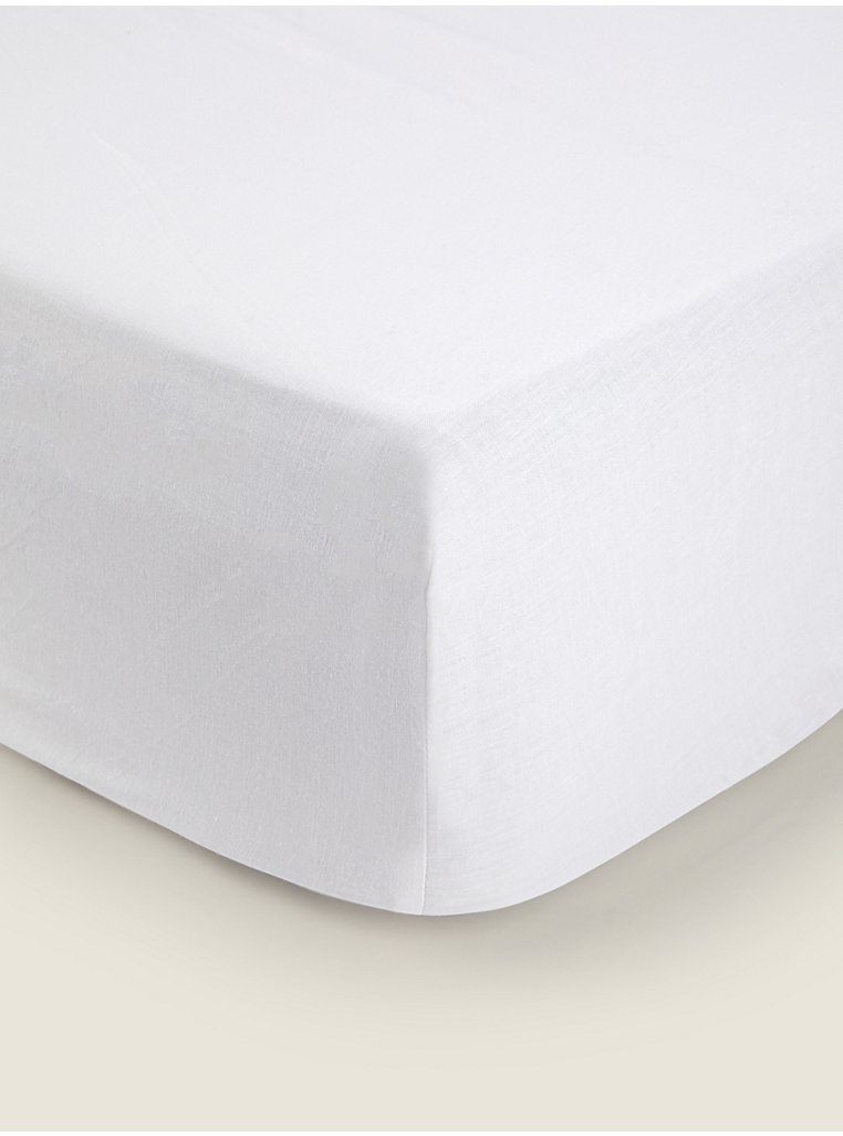 White Cotton Fitted Sheet | Home | George at ASDA