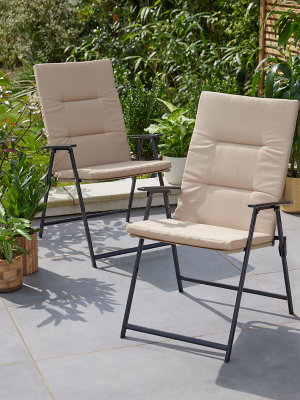 Miami Cushion 2 Pack Linen Outdoor & Garden at ASDA