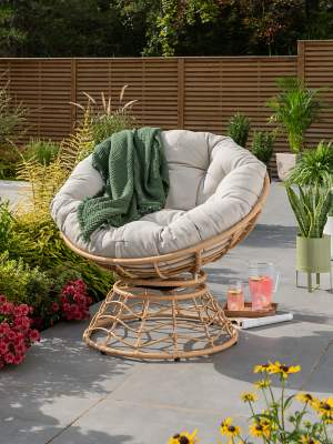 Chevron Swivel Moon Chair Outdoor & Garden at ASDA