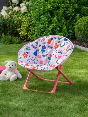Kids Butterfly and Fruit Print Moon Chair Outdoor & Garden at ASDA