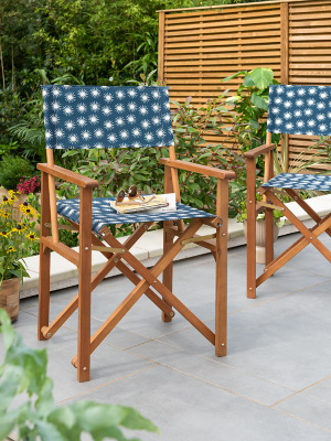 Bold Star Print Director Chair Set of 2 Outdoor & Garden