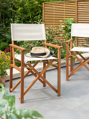 2 Pack Director Chair Cream Outdoor & Garden at ASDA