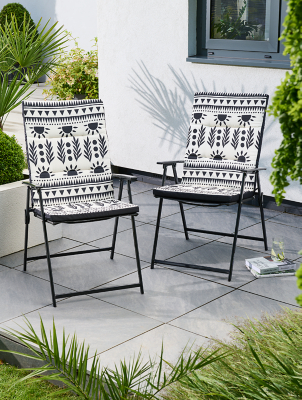 Miami Cushion Pack Block Stamp Print Outdoor Garden