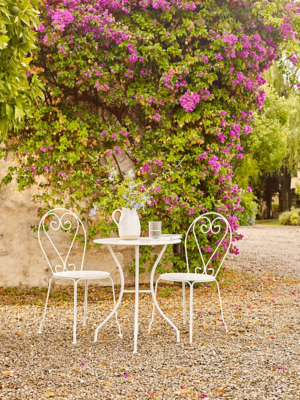 White Jolie Bistro Set of Outdoor Garden George at ASDA