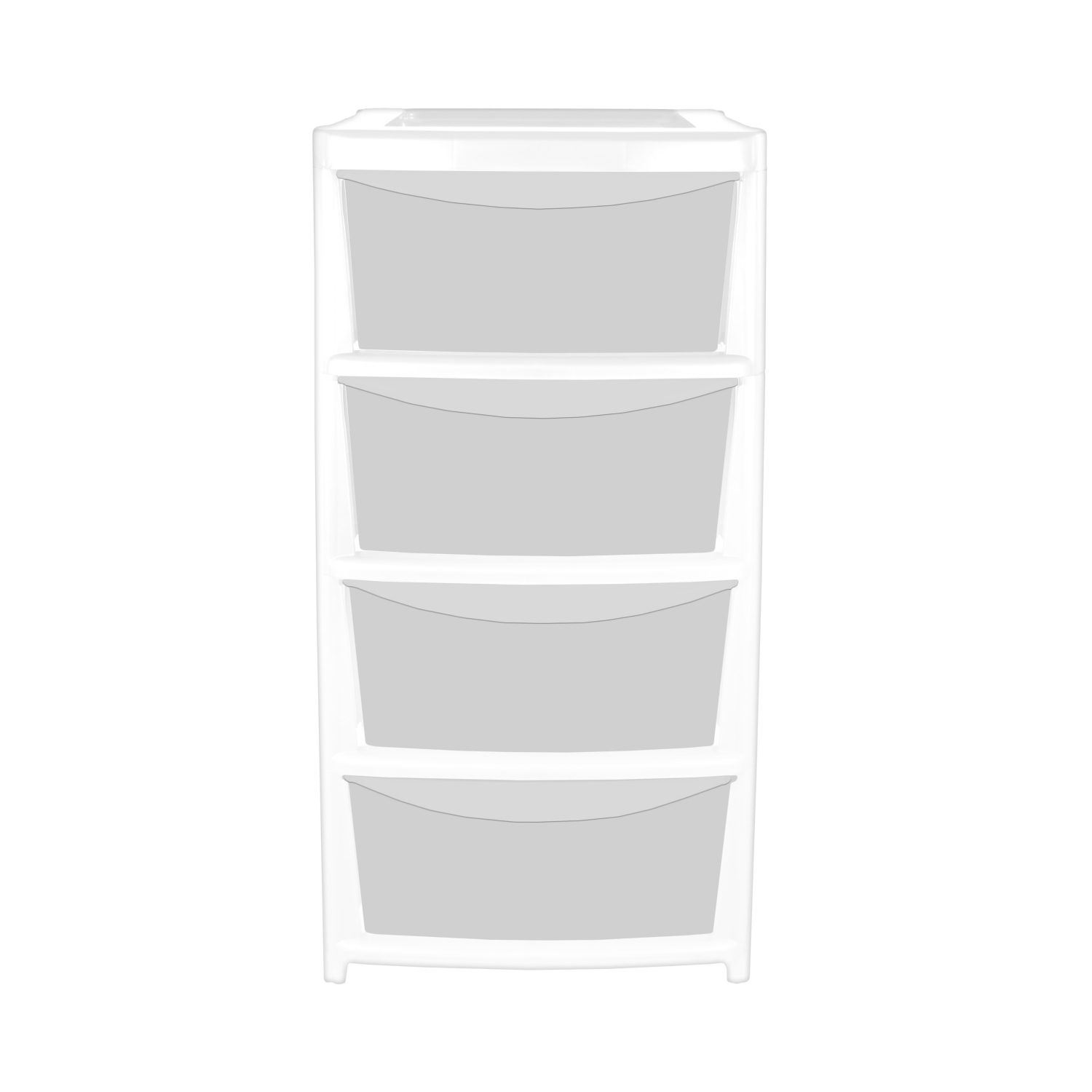 George White & Grey Plastic 4 Drawer Storage Unit