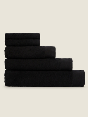 Black Cotton Towel Range Home at ASDA