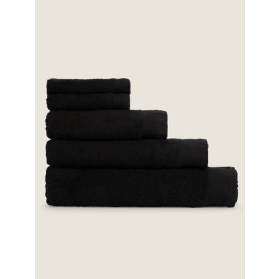 George Unisex Black Cotton Towel Range Bath Towel