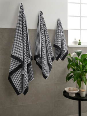 Black & White Monochrome Textured Spot Towel Range Home at ASDA