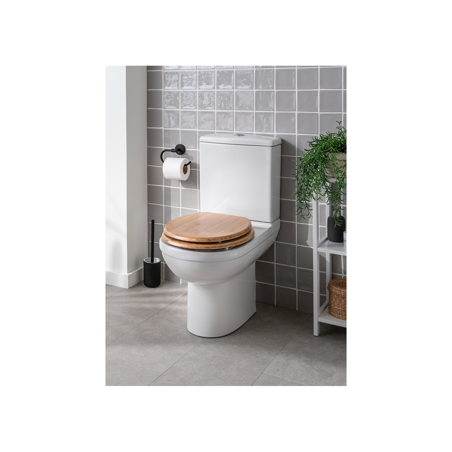 George Natural Bamboo Toilet Seat