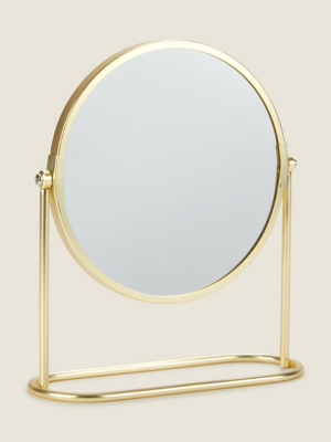 Brushed Brass Bathroom Mirror Home at ASDA