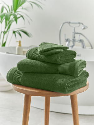 Green Egyptian Cotton Towel Range Home at ASDA