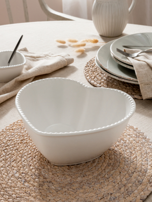 Stacey Solomon White Beaded Heart Serving Bowl