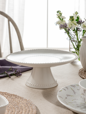 Stacey Solomon White Beaded Cake Stand Home at ASDA