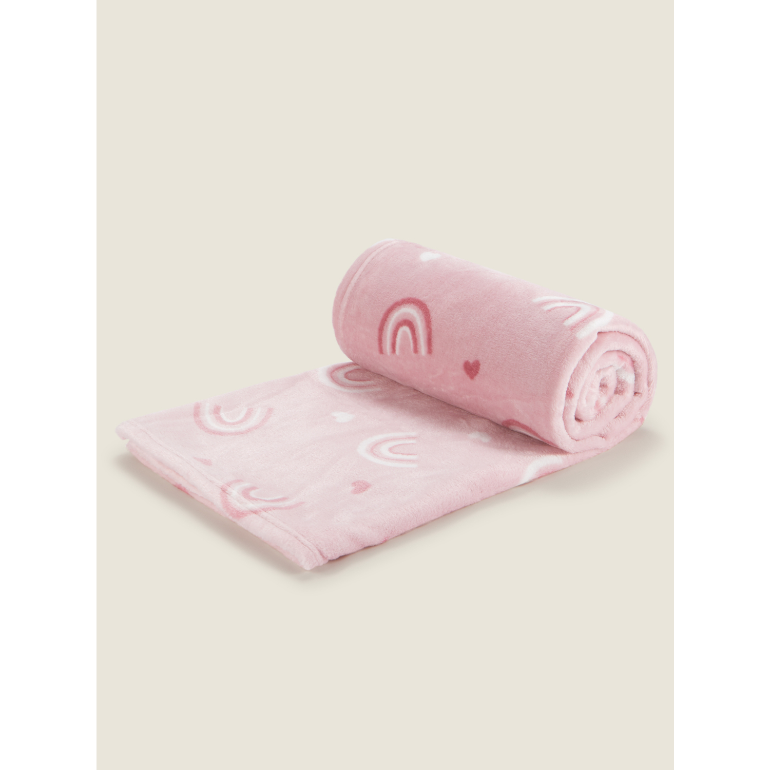 George Pink Heart Rainbow Fleece - 150Cm X 120Cm