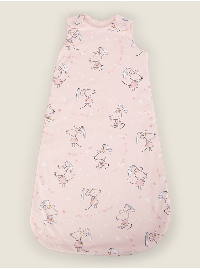 Pink Princess Mice Cotton Sleep Bag 1 Tog | Baby | George at ASDA