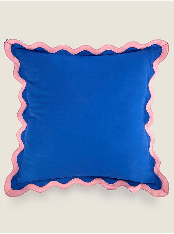 Blue Scalloped Edge Cushion