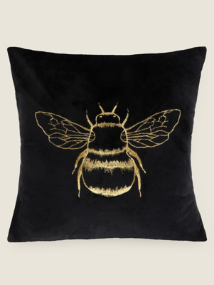Bee Applique Cushion Home at ASDA