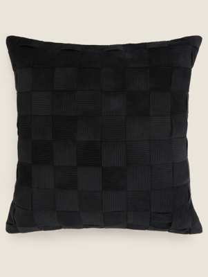 Velvet Basketweave Cushion Home at ASDA