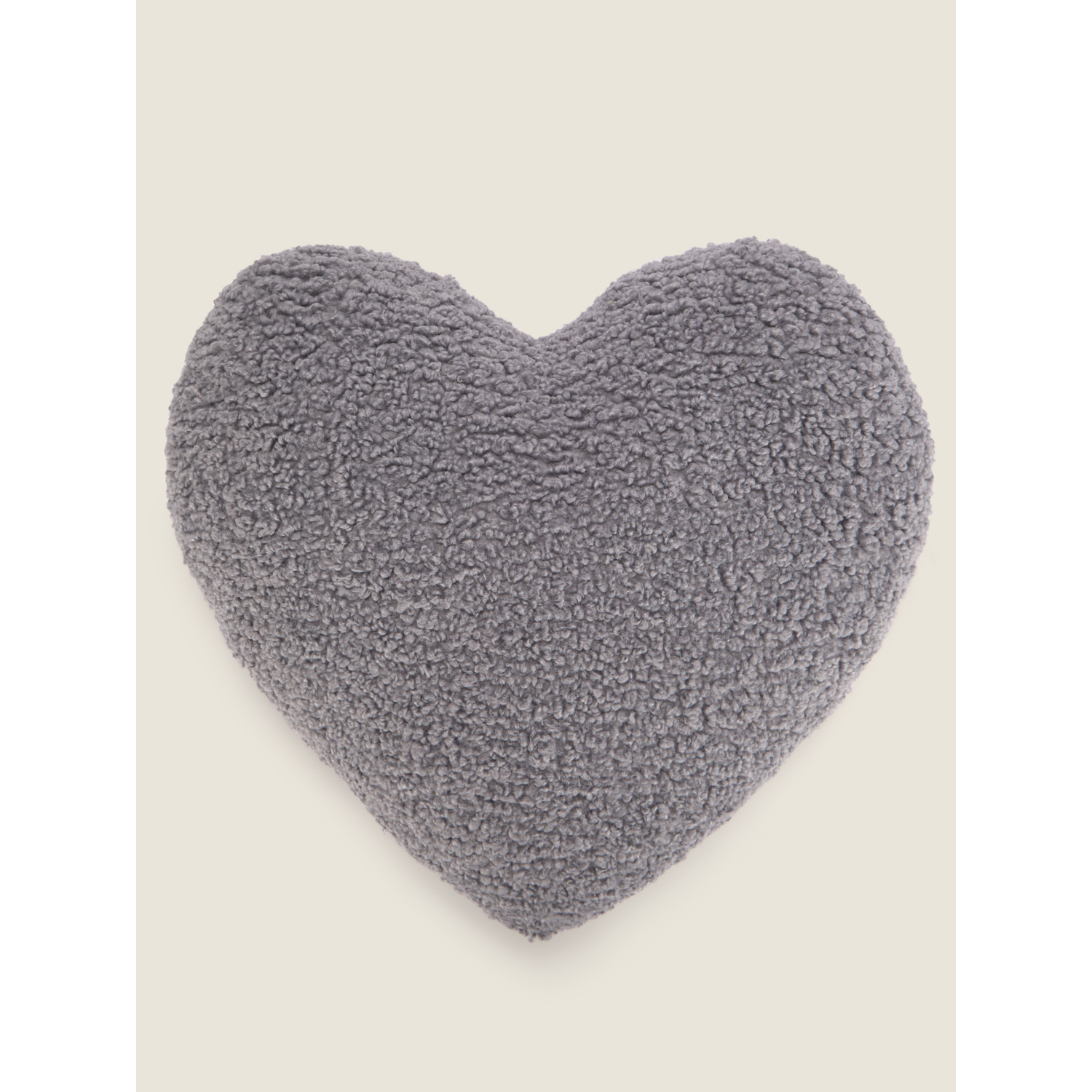 George Charcoal Grey Charcoal Heart-Shaped Cushion