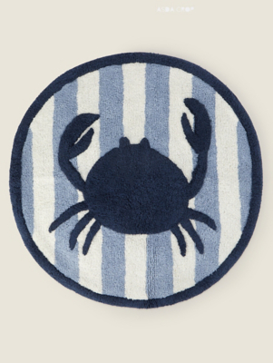 Blue Crab Round Bath Mat Home at ASDA