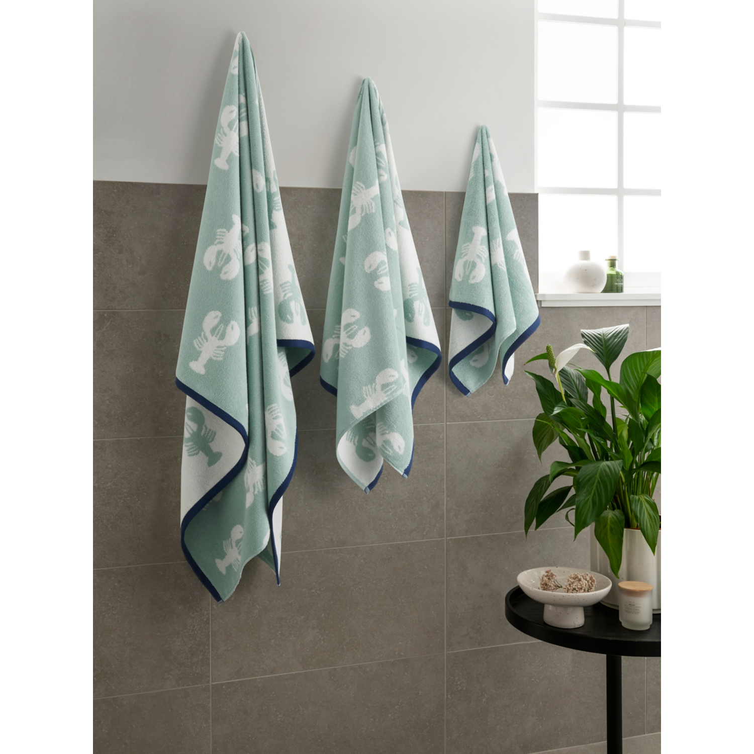 George Mint Green Lobster Towel Range