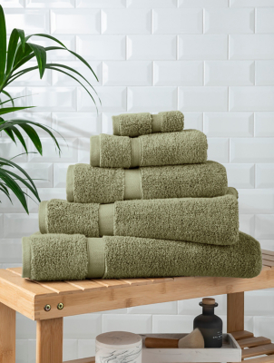 Sage Green Super Soft Towel Range Home at ASDA