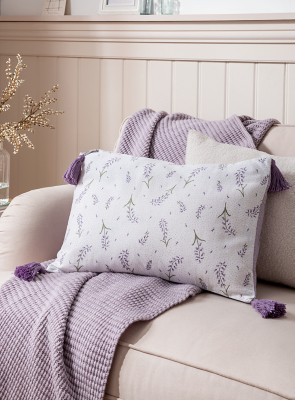 Stacey Solomon Lilac Bluebell Tassel Trim Cushion Home at ASDA