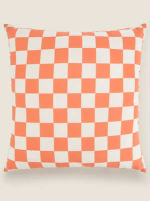 Orange Checkerboard Indoor Outdoor Cushion