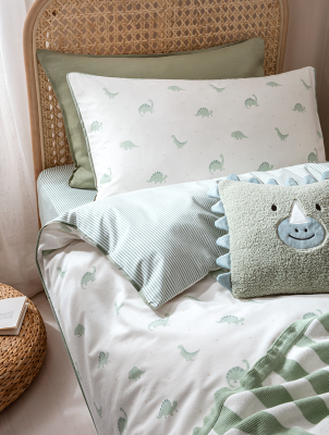 Stacey Solomon Green Dino Reversible Cotton Duvet Set Home