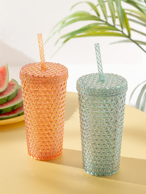 Multicoloured Diamond Iridescent Tumblers Set of 2 Outdoor & Garden