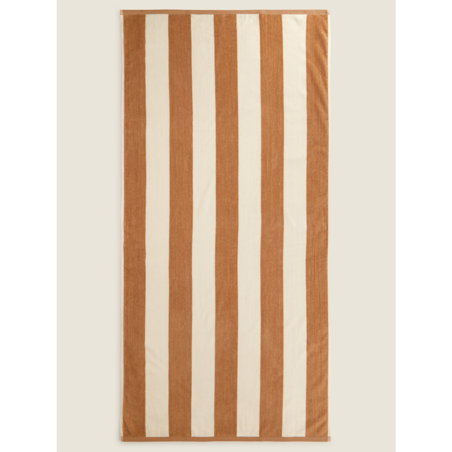 George Tan Stripe Cotton Beach Towel