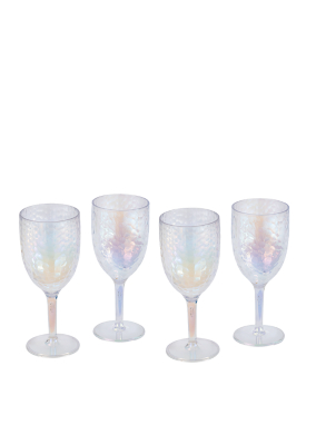 Iridescent Wine Glasses Set of 4 Outdoor & Garden at ASDA