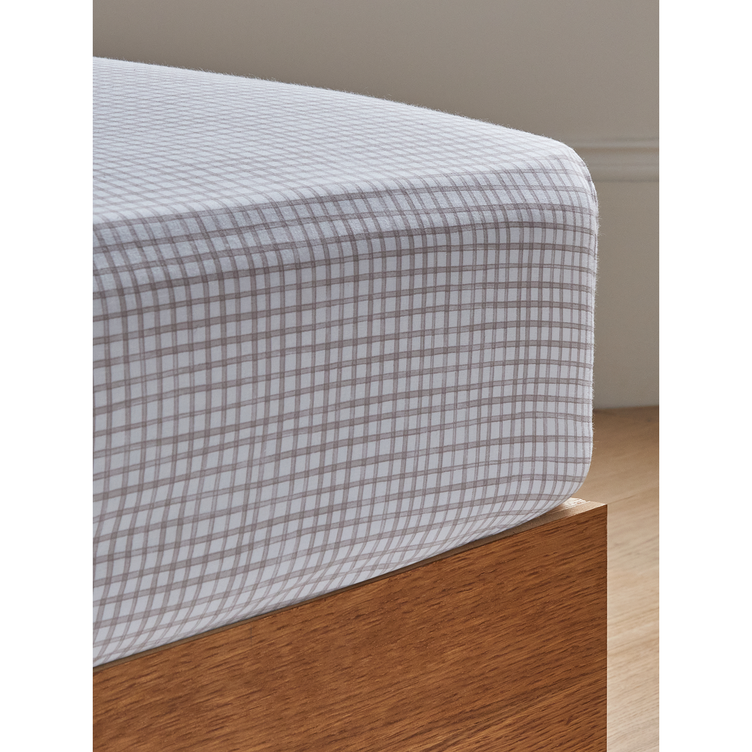 George Natural Stacey Solomon Gingham Fitted Sheet