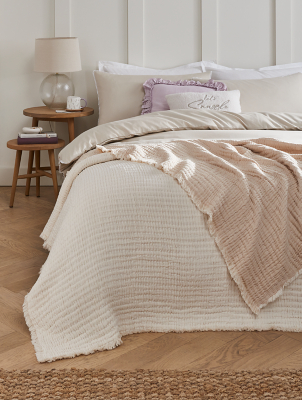 Stacey Solomon White Plain Throw Home at ASDA