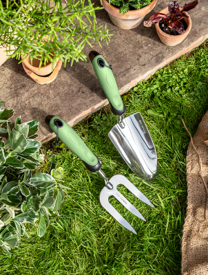 Stainless Steel Fork and Trowel Set Outdoor & Garden at ASDA
