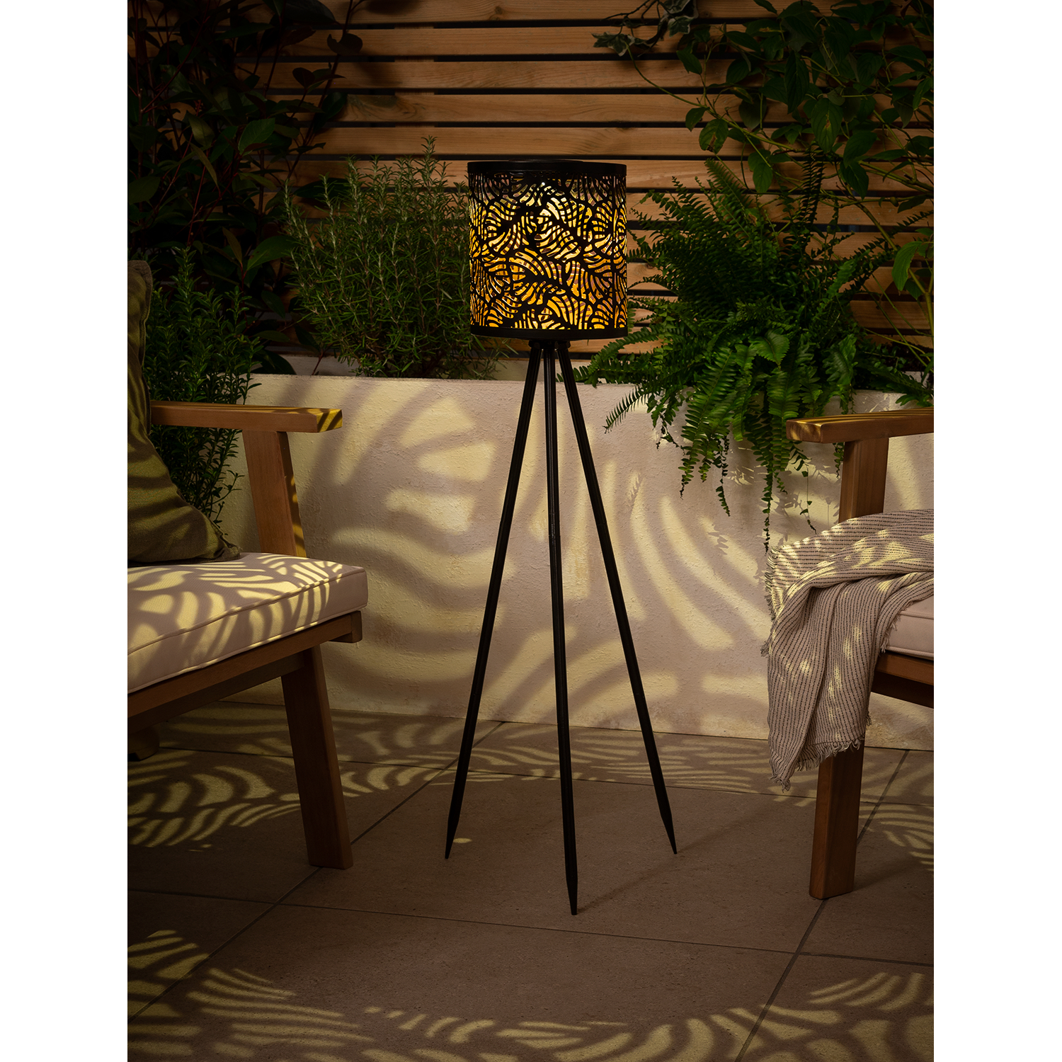 George Black Metal Lazer Cut Floor Lamp