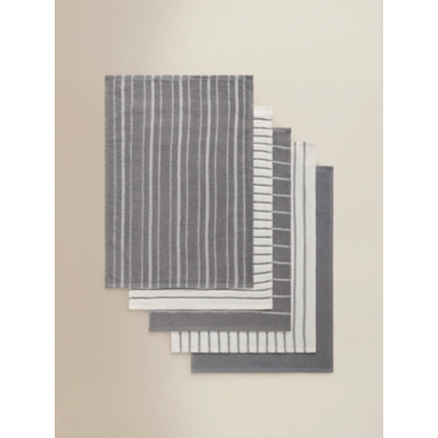George Grey Butchers Terry Cotton Tea Towels - Set of 5 - Grey