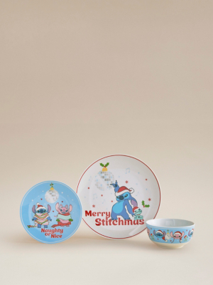 Disney Stitch 12 Piece Christmas Dinner Set