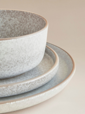 Stone Concrete-Effect Stoneware Dinner Set 12 Piece