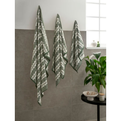 George Green Scallop Stripe Cotton Towel Range