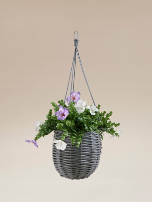 Willow Rope Hanging Basket Outdoor & Garden at ASDA