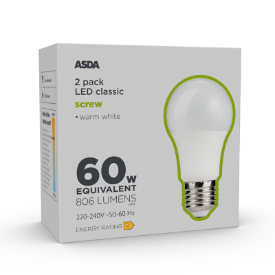 George LED Classic 60W Large ScrewLightbulb