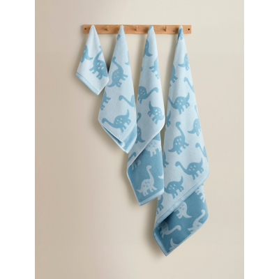George Blue Dino Jacquard Towel Hand Towel
