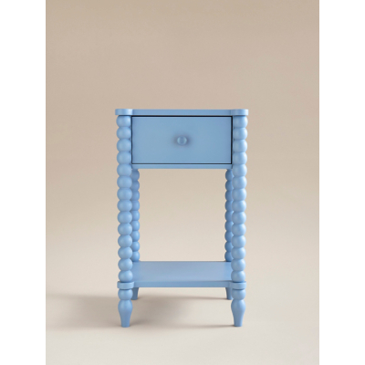 George Blue Bobbin Bedside Table
